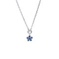 Girocollo fiorellino in oro bianco con zaffiri (ct 0,04)